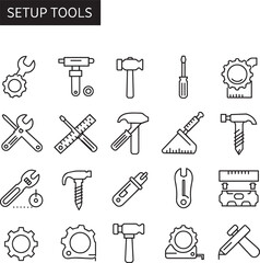 Obraz premium Setup Tools set line icon editable stroke icon silhouette vector style