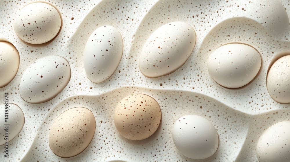 Poster abstract background with soft ecru tones dotted design and eggshell paper texture