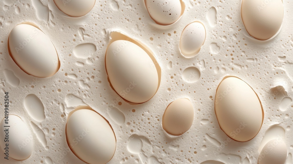 Poster abstract background with soft ecru tones dotted design and eggshell paper texture
