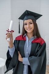 A graduate girl with a certificate