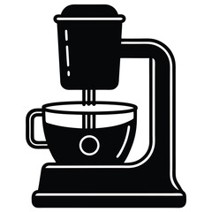 Isolated Black Vector food processor WIith White Background