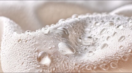 Fabric with Water Droplets on Light Background