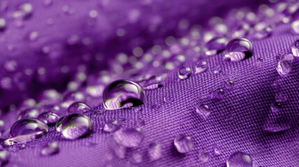 Water Drop on Purple Fabric