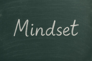 Chalkboard with Mindset text, symbol of focus and personal development