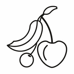cherry outline icon on white background