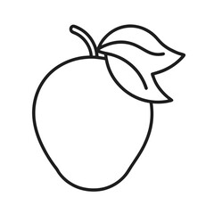 mango outline icon on white background