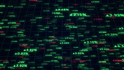 Stock market growth, illustration of economic crisis and recovery of growth of stocks and bonds, global financial crisis and shock, bursting of economic bubble. Backdrop of digits with interest rates - Powered by Adobe