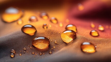 Water Drops on Waterproof Fabric