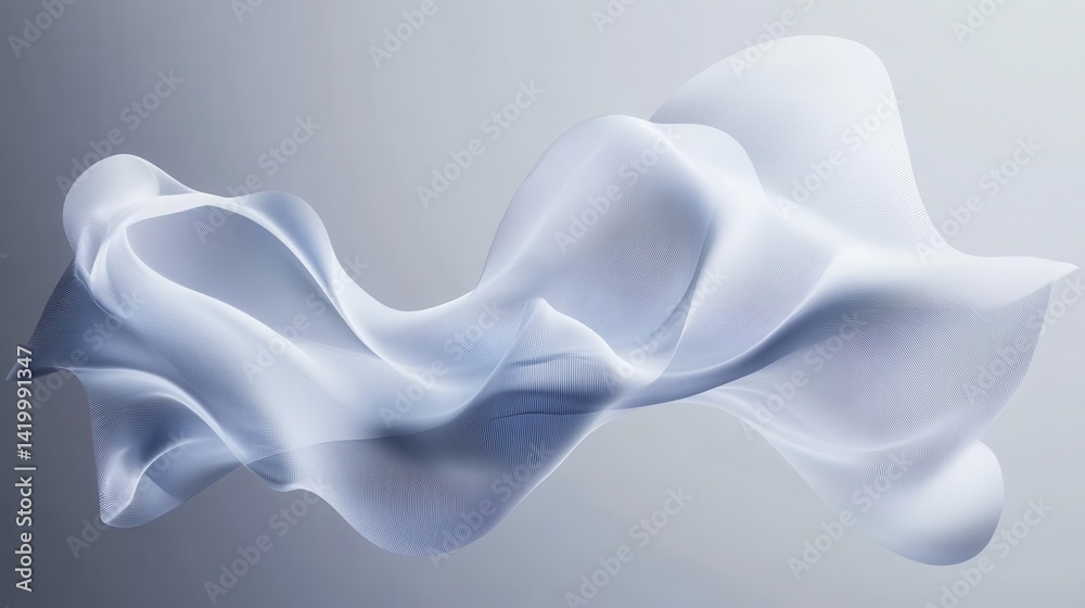 Poster white gradient abstract curve pattern on gray background.