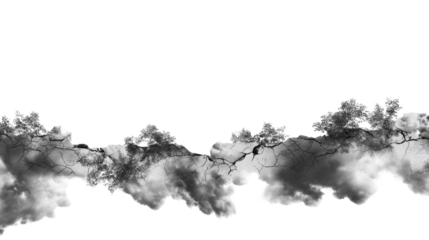 Cracked Ground: A visual metaphor of destruction and resilience, showcasing a cracked ground with textures of shadows and dust, creating an artistic depiction of damage and overcoming.