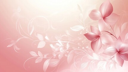 Elegant Floral Banner: A soft pink background adorned with delicate floral accents, perfect for wedding or event invitations and celebratory designs.