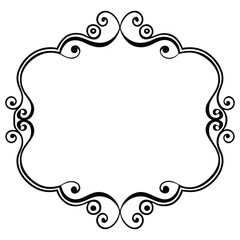 silhouette trendy vintage whimsical borders for on white background