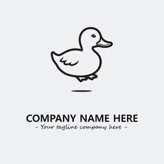 Duck illustration black and white for logo company vector image
