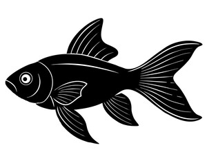 Beautiful Gold fish vector silhouette illustration isolated on white background