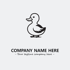 Duck illustration black and white for logo company vector image
