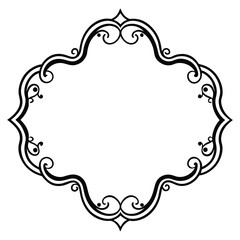 silhouette trendy vintage whimsical borders for on white background