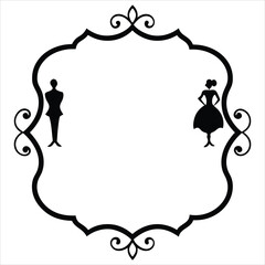 silhouette trendy vintage whimsical borders for on white background