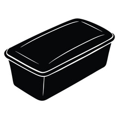 Isolated Black Vector loaf pan WIith White Background
