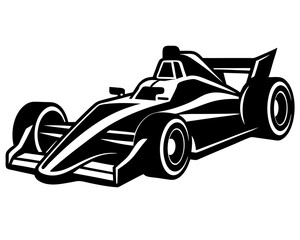 Obraz premium Racing Car vector silhouette illustration isolated on white background