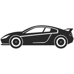 Racing Car vector silhouette illustration isolated on white background