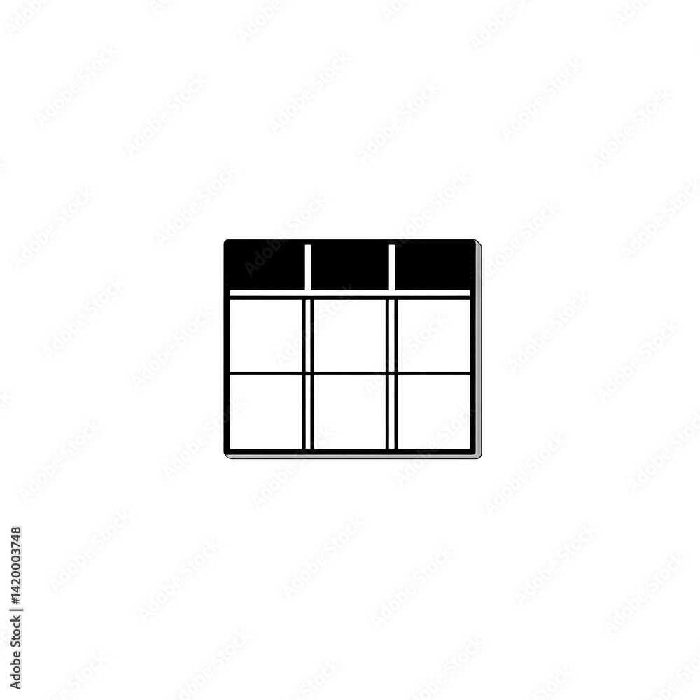 Poster black and white three by three grid graphic design element for data presentation and display.