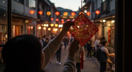 Decorating for Chinese New Year - Photo