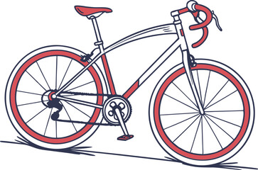 Fototapeta premium Detailed Bicycle Vector Illustration with Basket and Elegant Design for Urban Lifestyle and Eco-Friendly Projects