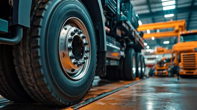 Industrial truck tires in a maintenance facility