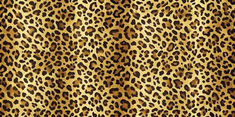 Leopard print seamless background with golden accents and subtle texture, earthy feel