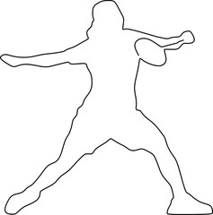 Badminton Player Outline