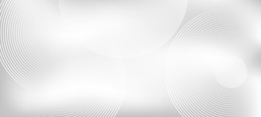 Fototapeta premium White abstract background with layered circular line patterns. Suitable for presentations, technology themes, or professional branding visuals.
