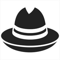  silhouette hat on white background