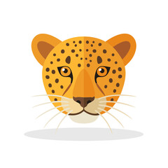 Vector Illustration of a tiger face , Cute Animal face icon .