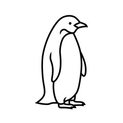 Naklejka premium Penguin Outline Drawing