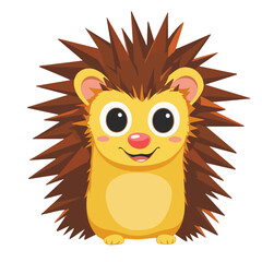 Fototapeta premium Cute hedgehog funny vector white background