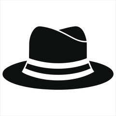  silhouette hat on white background