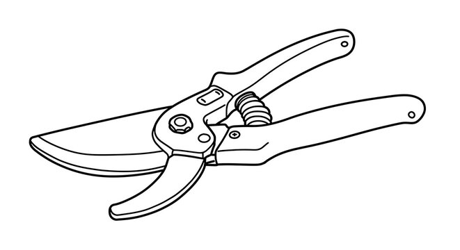 black and white garden pruners clip art preview