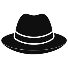  silhouette hat on white background