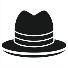  silhouette hat on white background