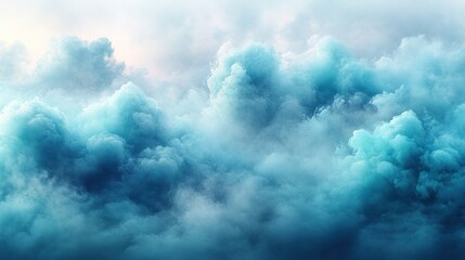 Fototapeta premium Soft, fluffy clouds in shades of blue blend together, creating a calming sky