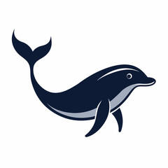 Obraz premium dolphin illustration vector silhouette icon.