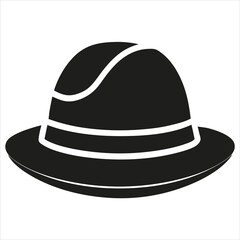  silhouette hat on white background