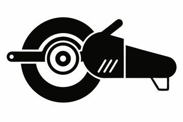 Angle Grinder Black Silhouette Vector Illustration