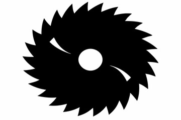 Circular Saw Blade Silhouette Vector Illustration