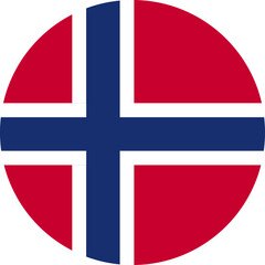 Obraz premium norway flag illustrator national of round