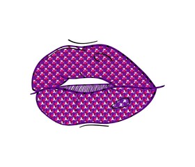vector illustration of a woman lips