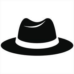  silhouette hat on white background