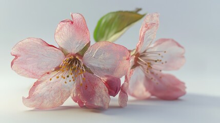 Naklejka premium Bud of cherry blossom, sakura flower isolated white background