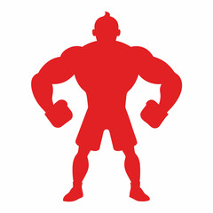 A strong boxer icon vector silhouette illustration isolated on white background