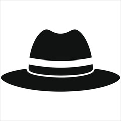  silhouette hat on white background